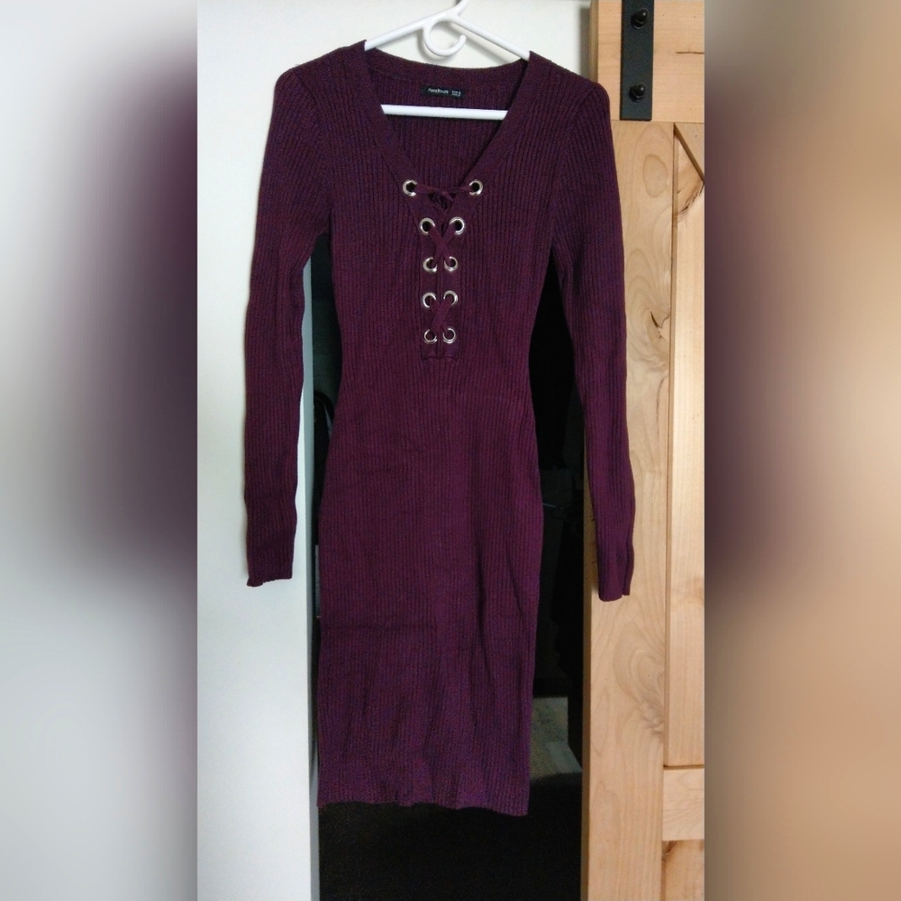 Plum sweater dress